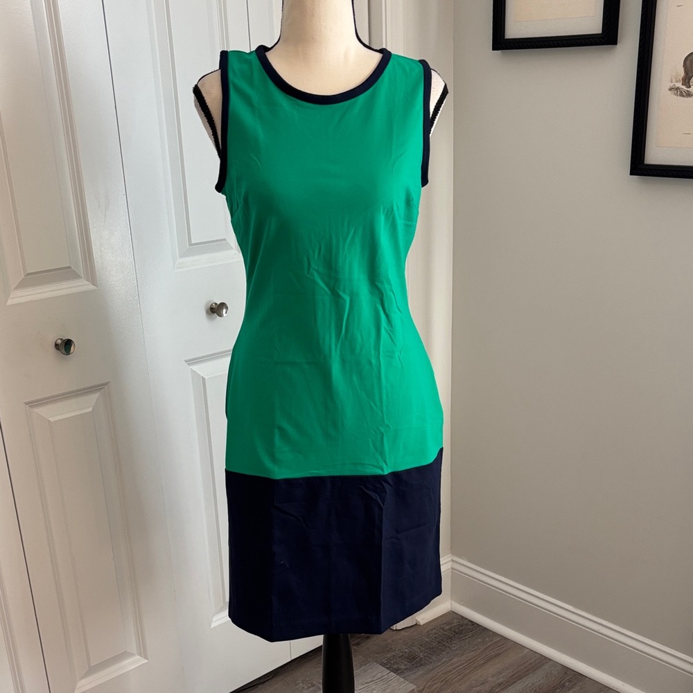 Green and Navy Sleeveless Dress NWT